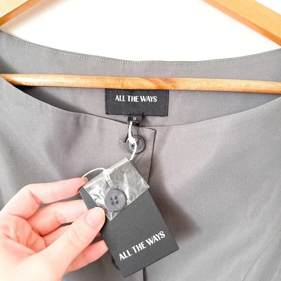 ALL THE WAYS Moxie Skirt Set Gray SMALL New With Tags Revolve Chic Classic - Picture 9 of 11